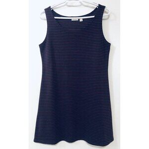 LOGO Lori Goldstein Womens Medium Striped Sleeveless Tank Tunic Dress A279410